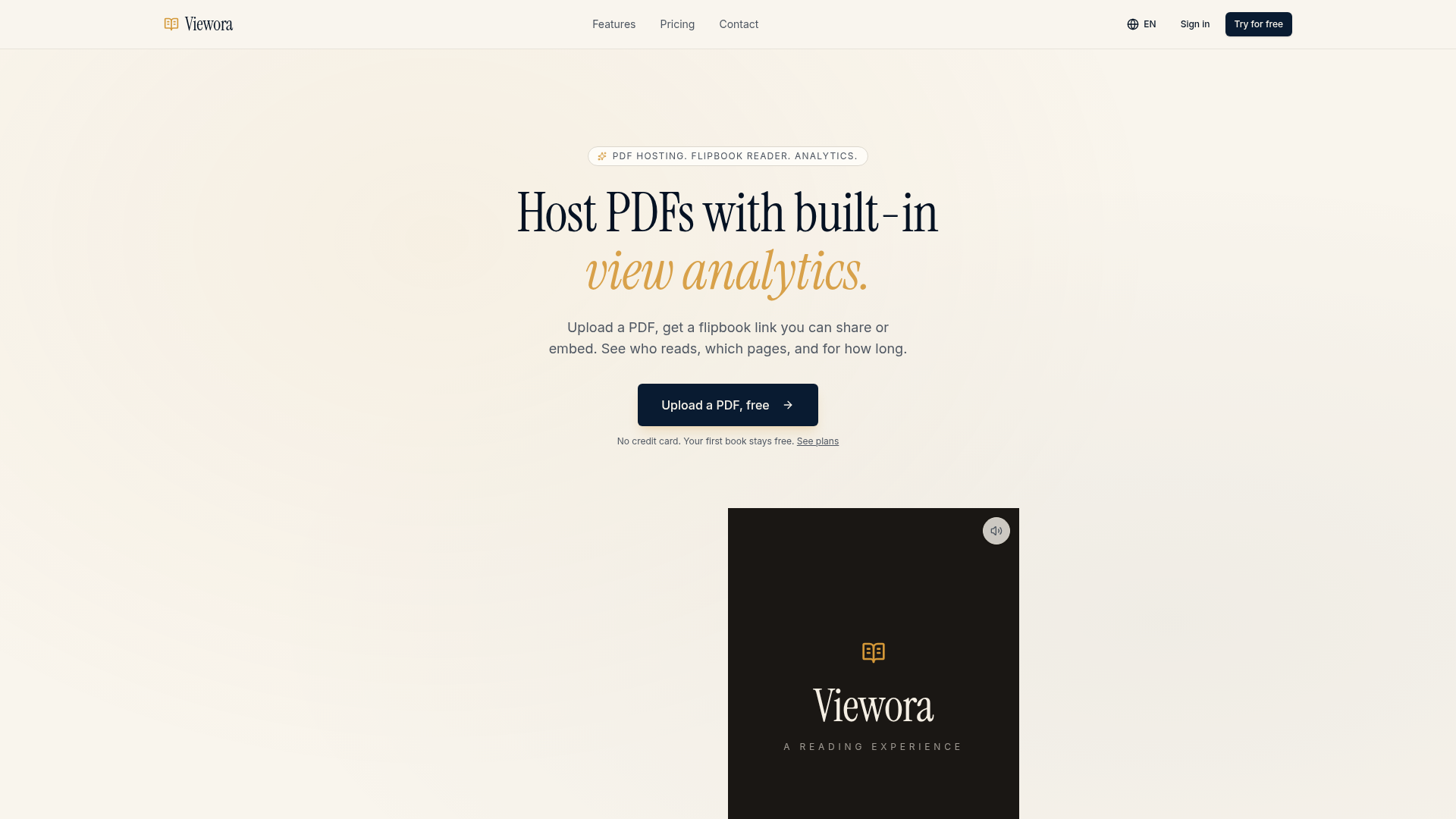 Viewora landing page